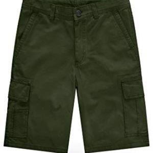 Wantdo Men's Belted Cotton Loose Fit Cargo Shorts